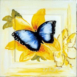 Blauer Schmetterling (31x33) 140?